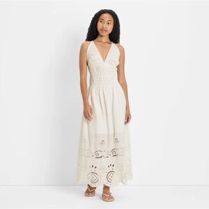 Women's Eyelet Maxi A-Line Dress - Future Collective